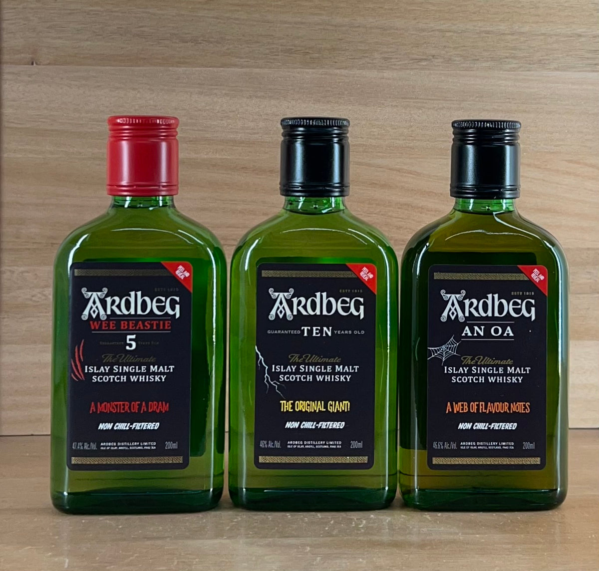 ardbeg 3 monsters of smoke Ardbeg Monsters of Smoke Single Malt Scotch Whisky (Trio Smoke Pack, 200 mL  x 3)