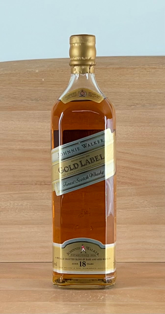 Johnnie Walker Gold Label 18 yo Blended Scotch Whisky (Old bottling, cork cap, box, 750 mL)