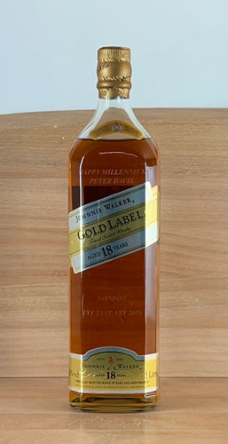 Johnnie Walker Gold Label 18 yo Blended Scotch Whisky (Old bottling, cork cap, box, 1000 mL)