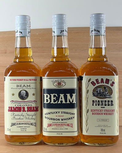 Jim Beam White Kentucky Straight Bourbon Whiskey (Reprint Design set (700 mL x 3))