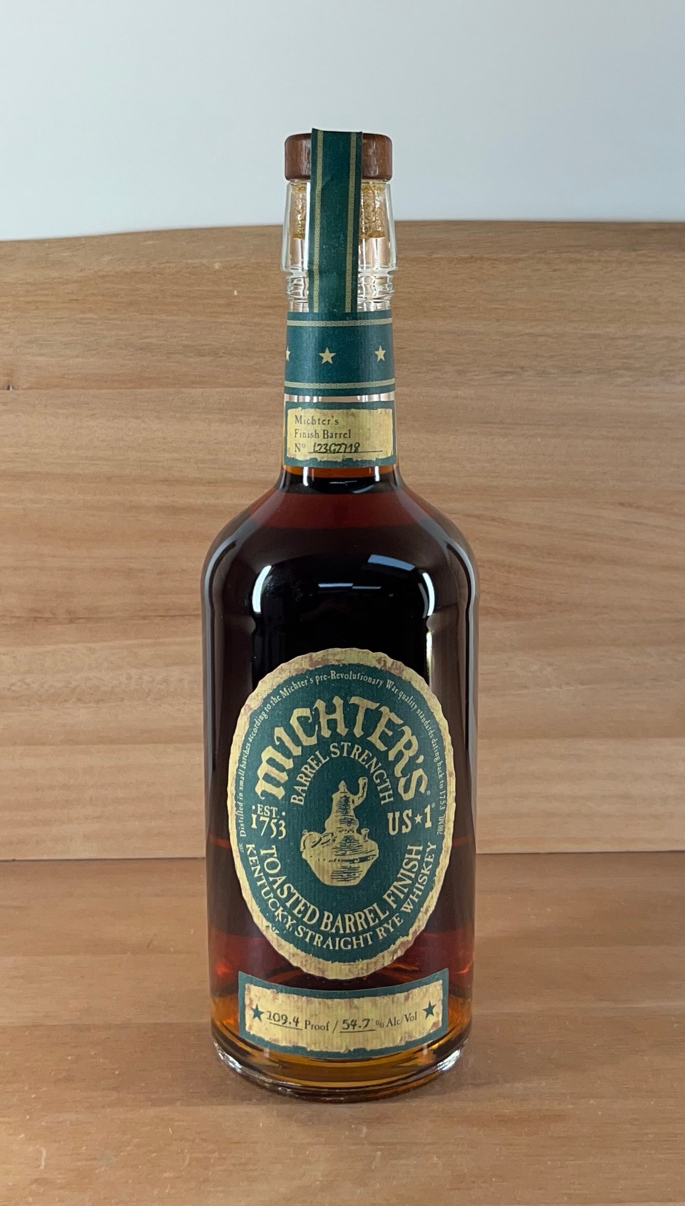 Michters Toasted Barrel Finish Rye Whiskey (2023 edition)