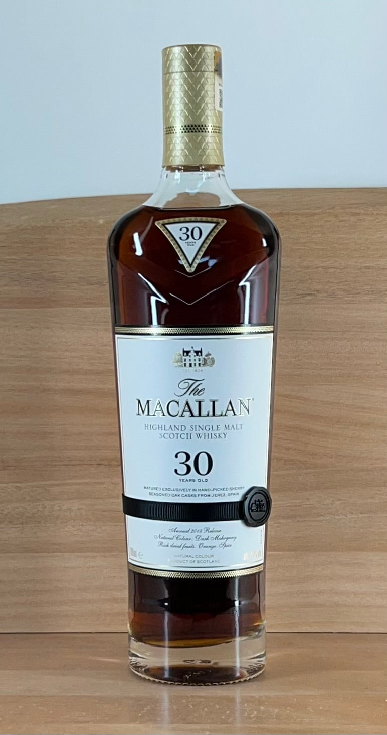 Macallan 30 yo Sherry Oak Single Malt Scotch Whisky (2018 edition)
