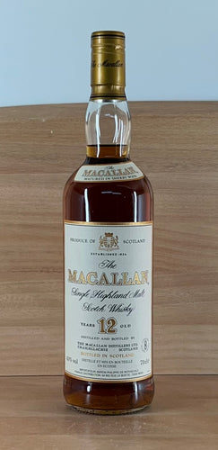 Macallan 12 yo Sherry Oak Single Malt Scotch Whisky (Very old bottling)