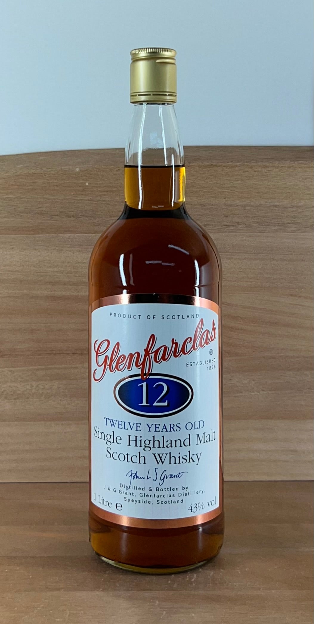 Glenfarclas 12 yo Single Malt Scotch Whisky (Older bottling, 1000 mL)